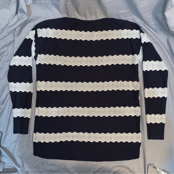 cotton/poly navy with ‘lace’ detail sweater - Picture 5 of 7